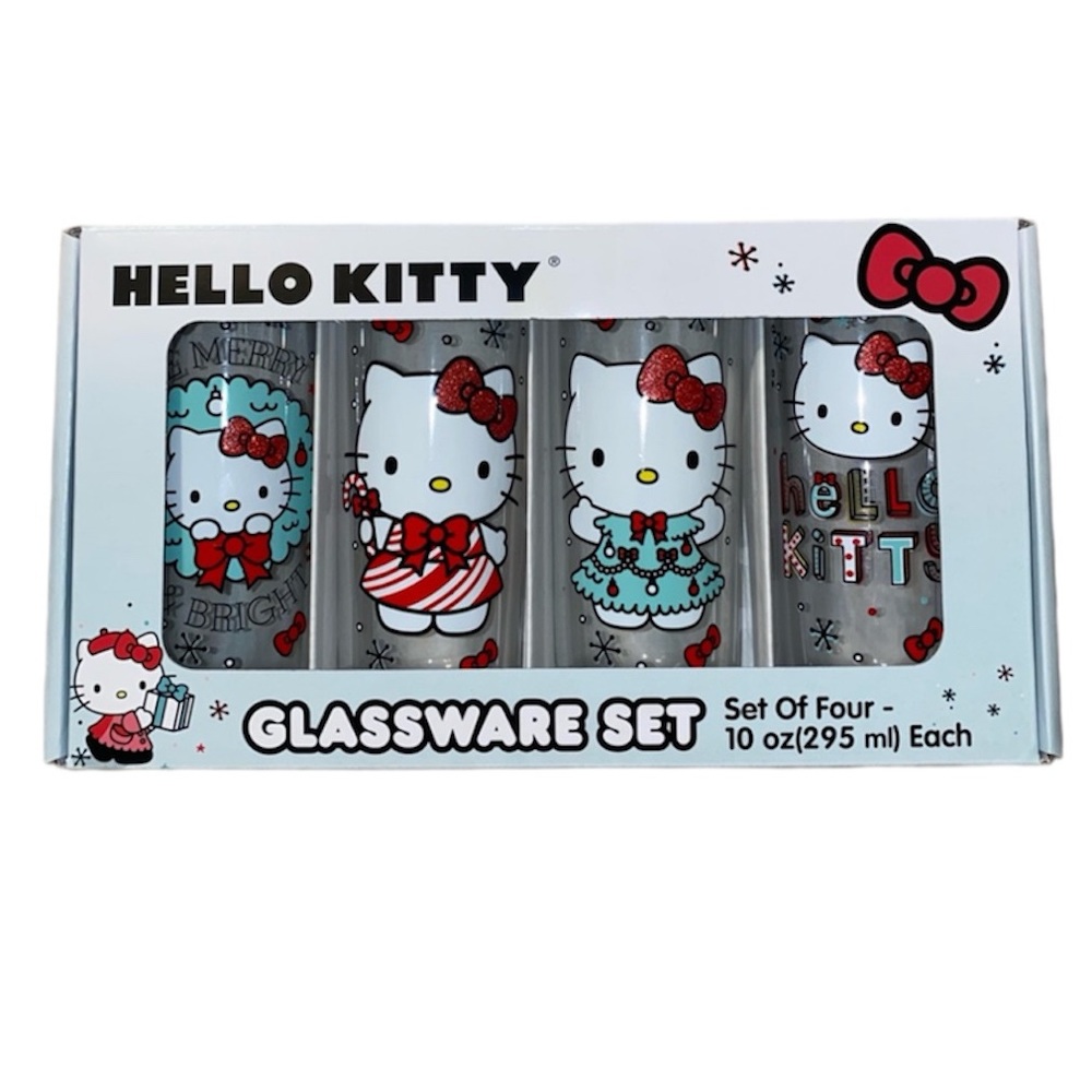 π HELLO KITTY GLASSWARE SET of 4 - Picture 1 of 6